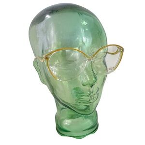 Rare ULTRA Zanadu Designer Gold Cat Eye Glasses Classic Clear Frames 59 18 NOS